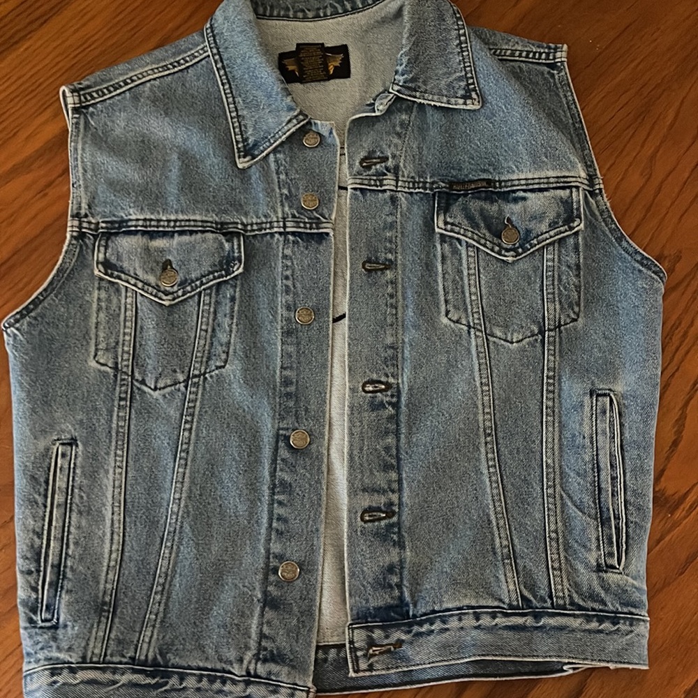2000s Harley Davidson 100% Cotton Denim Vest